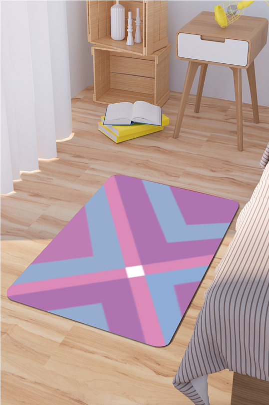 床边地毯条纹地毯-众图网