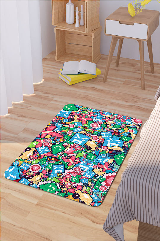 床边地毯碎花小清新-众图网