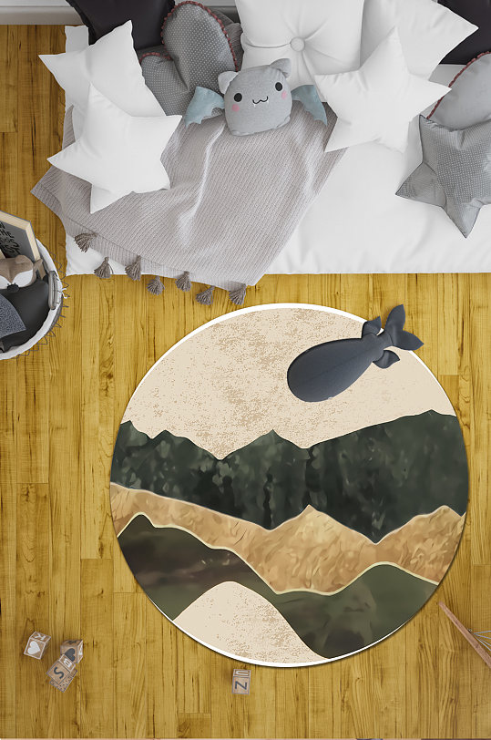 圆形地毯时尚地毯-众图网