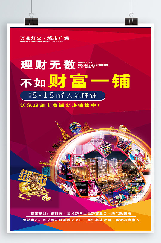 带租现铺地产商铺宣传海报