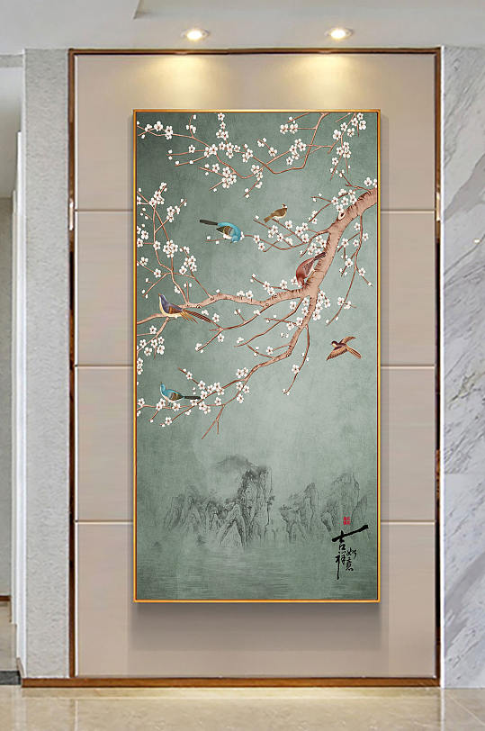 工笔花鸟手绘花鸟-众图网