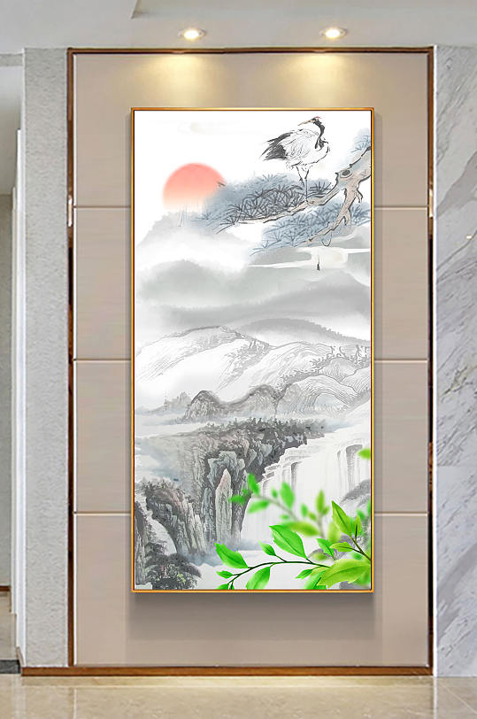 新中式山水画意境山水-众图网