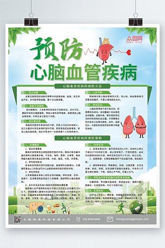 绿色环保预防心血管疾病海报