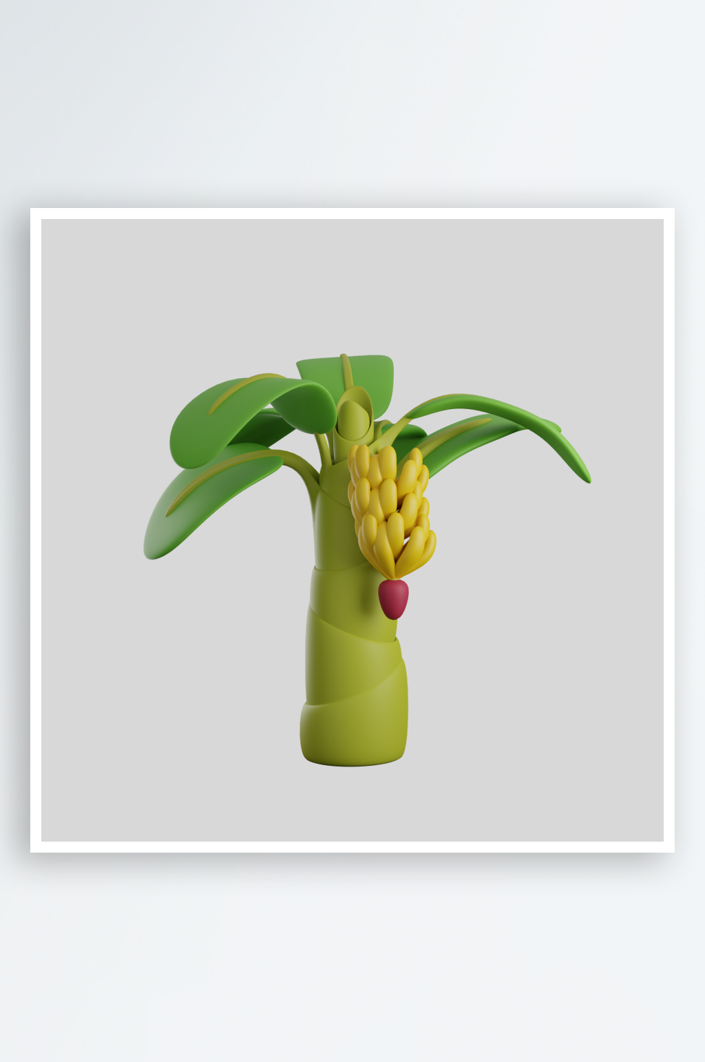 立体卡通植物图标素材