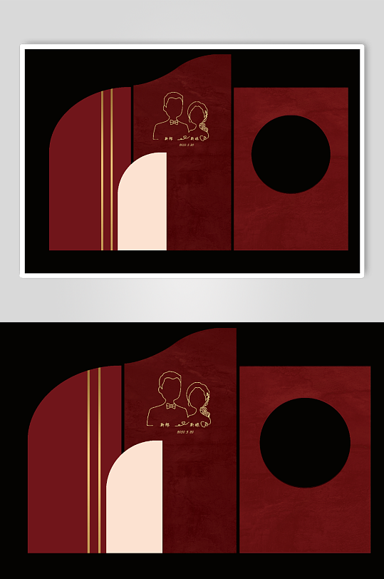 新式红色订婚宴系列-众图网