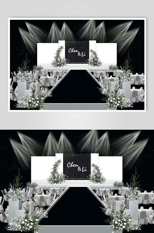 白色欧式婚礼背景-众图网