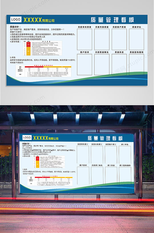 公司质量管理看板