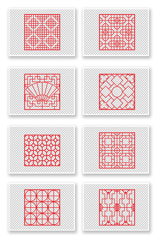 中式方形古典花窗