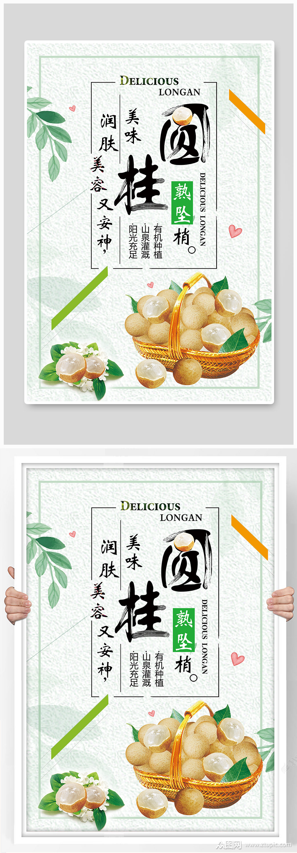 可口桂圆水果海报