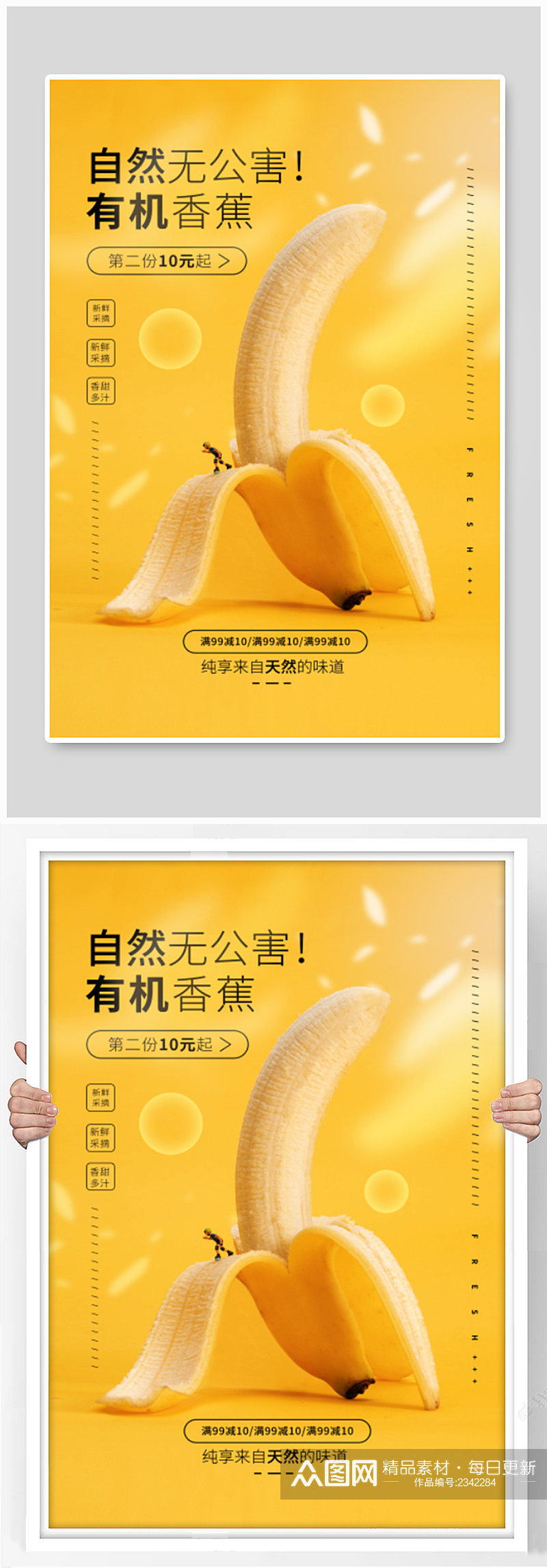 自然有机香蕉海报素材