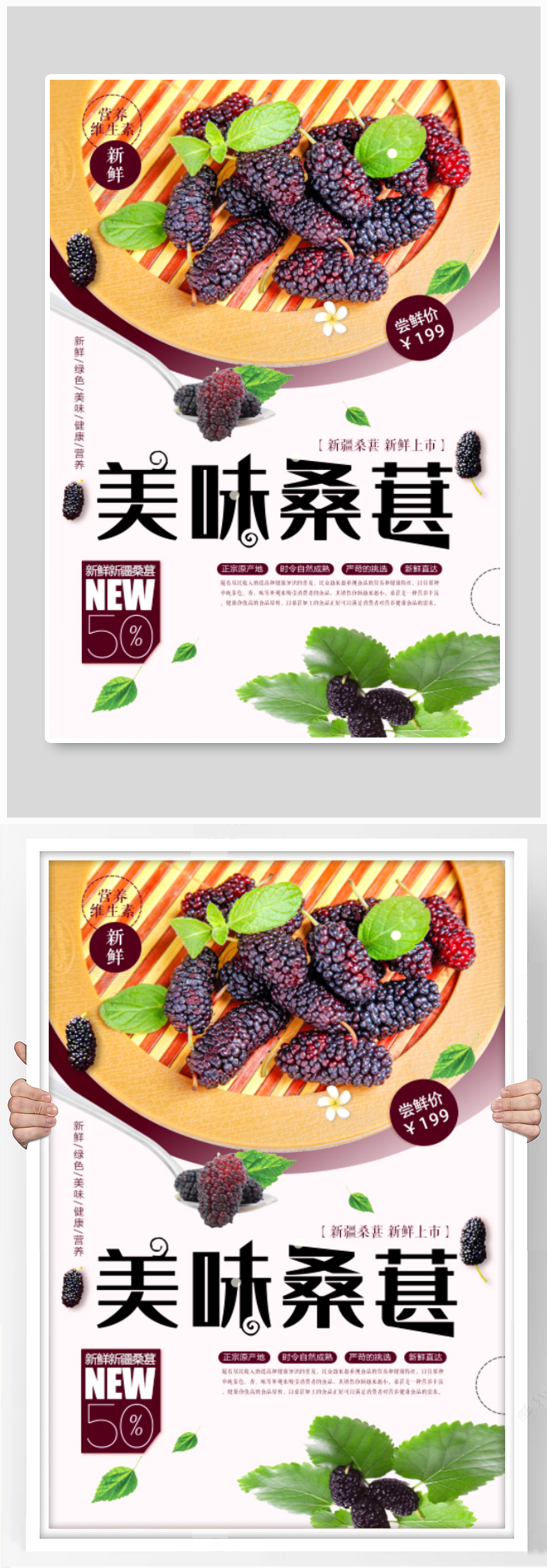 美味桑葚水果海报素材