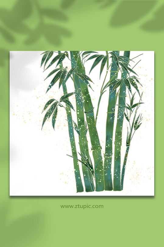 国风竹工笔装饰插画-众图网