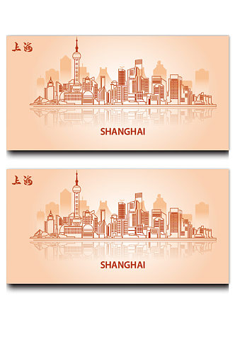 上海城市线稿免抠元素