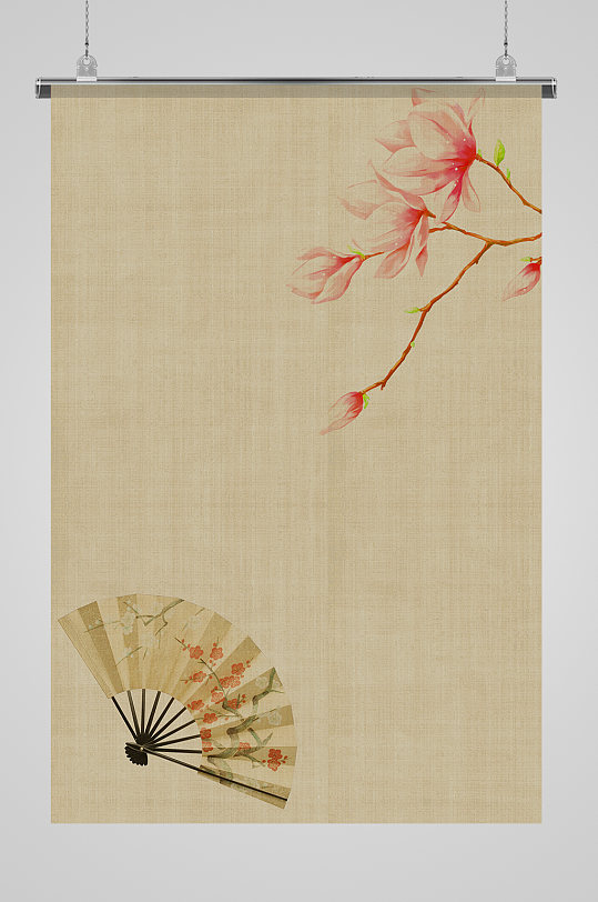 扇子花朵古风元素