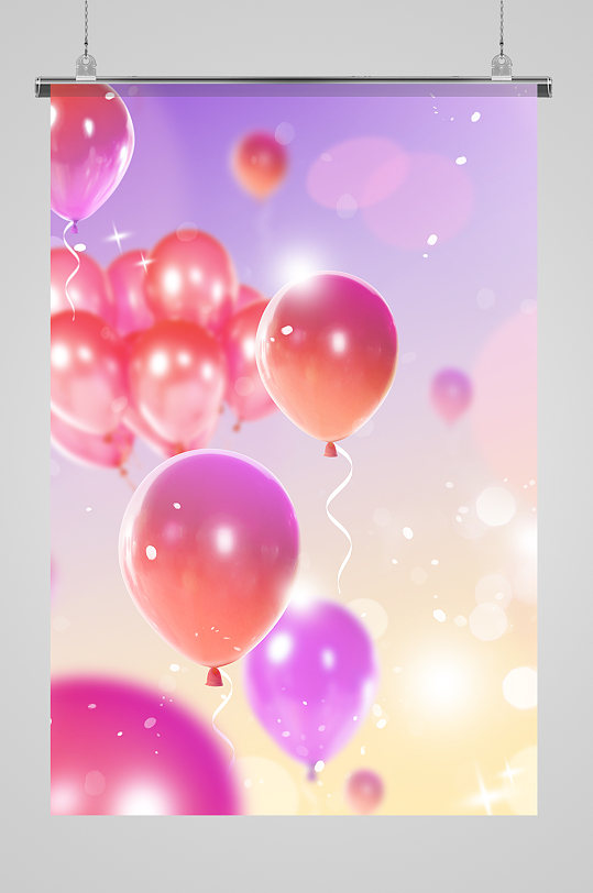 梦幻红色气球元素-众图网