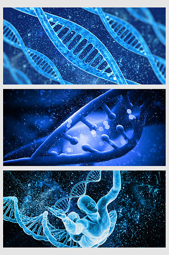 创意蓝色基因分子结构背景