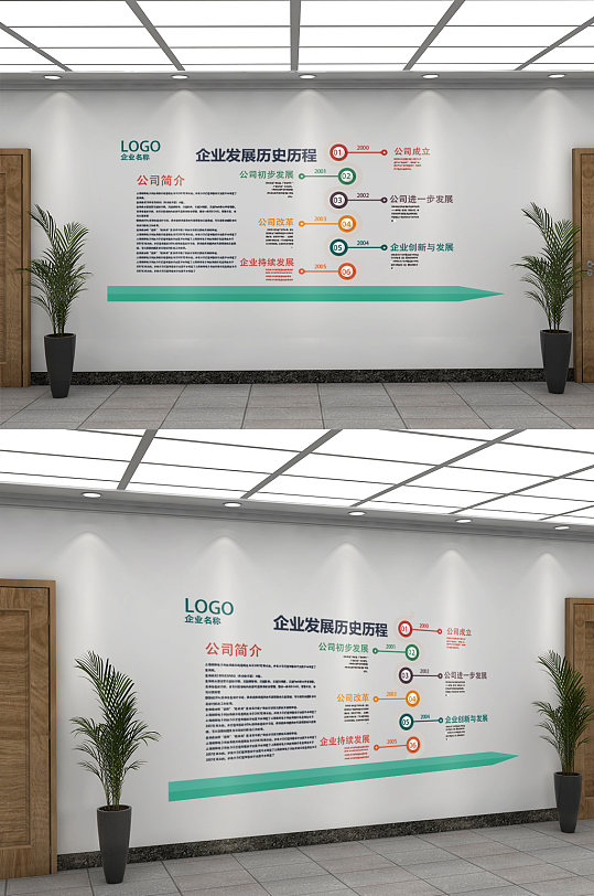 企业发展历史历程文化墙-众图网