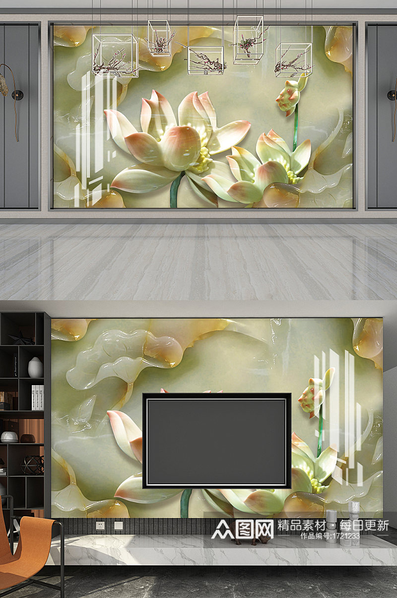 大气立体感影视墙展板设计素材