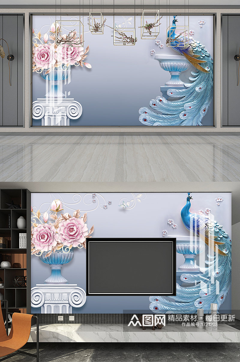 创意清新质感影视墙影视墙展板设计素材