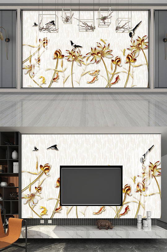 创意质感大气背景墙背景-众图网