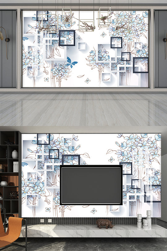 唯美质感大气影视墙展板设计-众图网