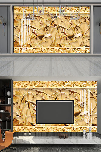 质感金色立体感创意影视墙展板设计