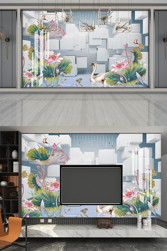 立体感影视墙展板设计-众图网