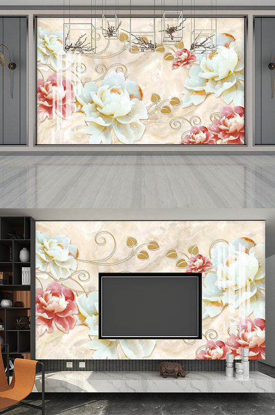 创意质感大气唯美影视墙设计-众图网