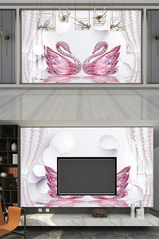 创意质感粉色背景墙-众图网