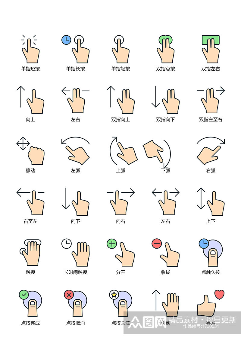 创意质感手势手指图标设计素材