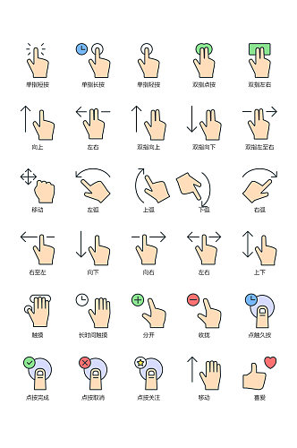 创意质感手势手指图标设计