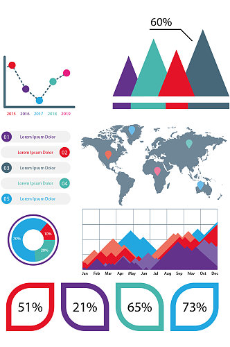 创意彩色矢量可视图设计