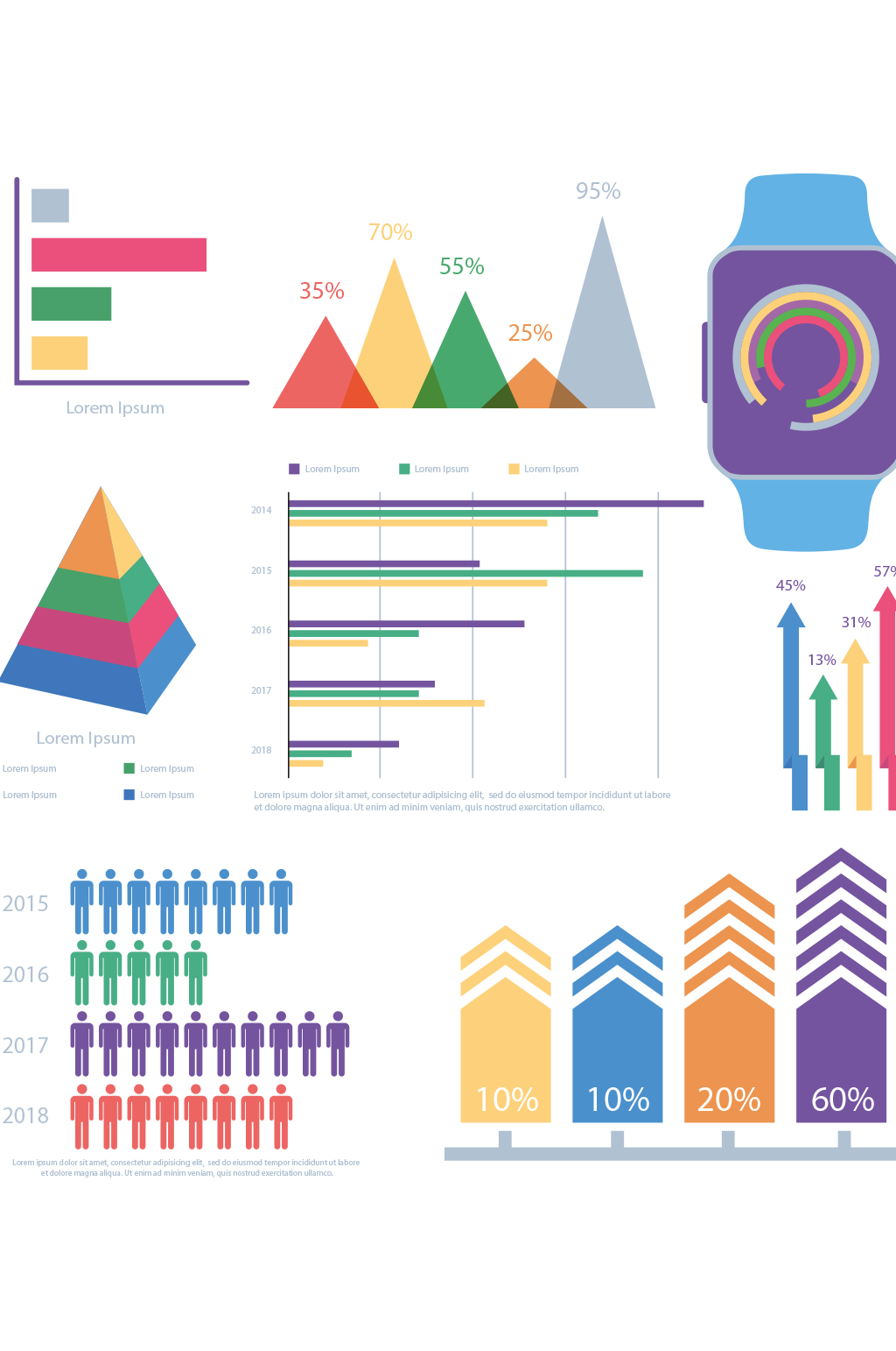 彩色矢量可视化信息表设计模板下载-编号1750018-众图网