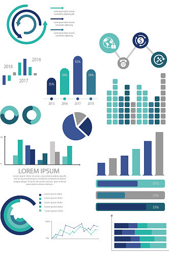 创意科技感矢量信息表树状图