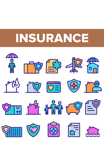 创意手机APP矢量保险买保险彩色图标设计