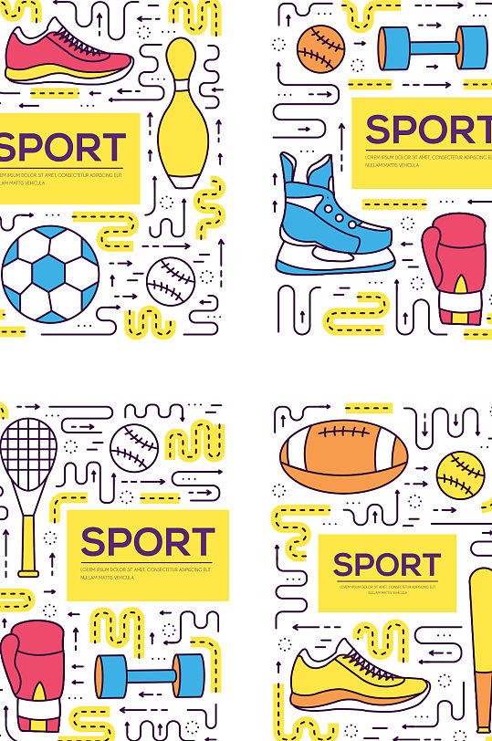 创意质感黄色红色足球鞋子孟菲斯线条