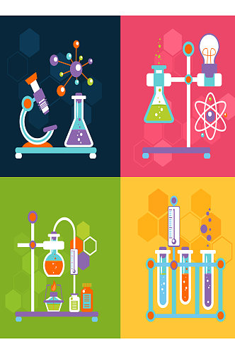 创意矢量化学实验试管质感背景