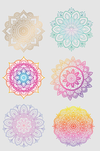 创意矢量质感彩色花卉图形设计