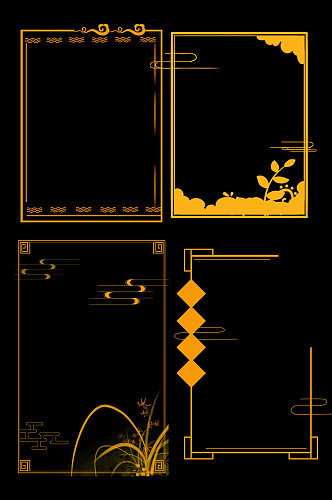 创意金色质感中国风大气边框设计