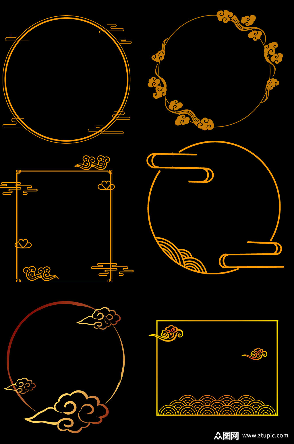 创意质感金色中国风大气边框