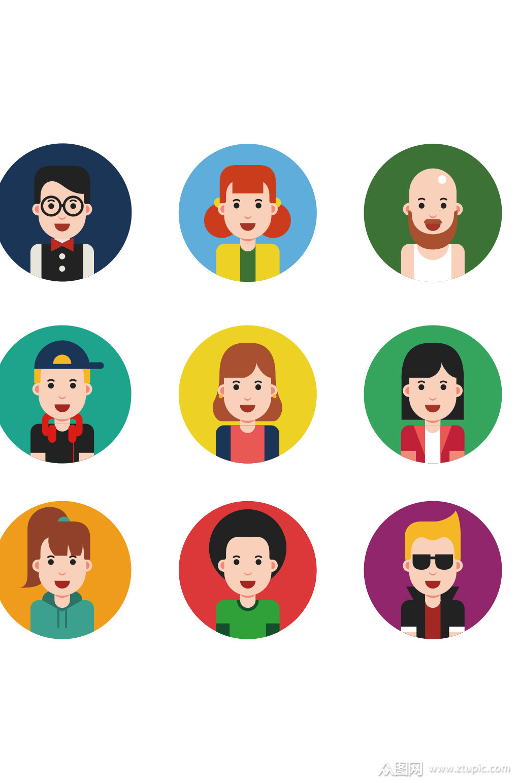 创意矢量人物头像设计模板下载-编号1836159-众图网