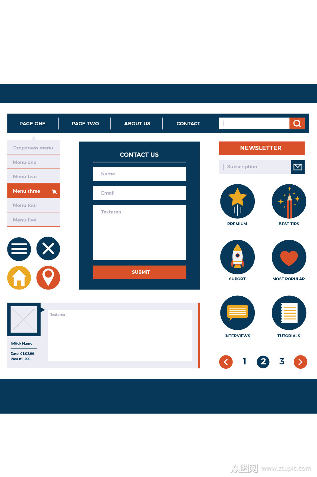 创意矢量网页app元素设计