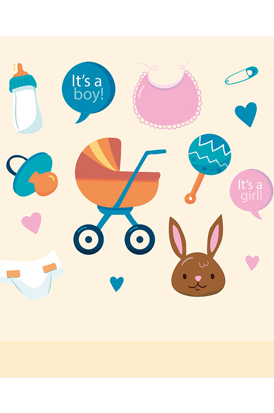 母婴用品矢量图片-母婴用品矢量素材下载-众图网