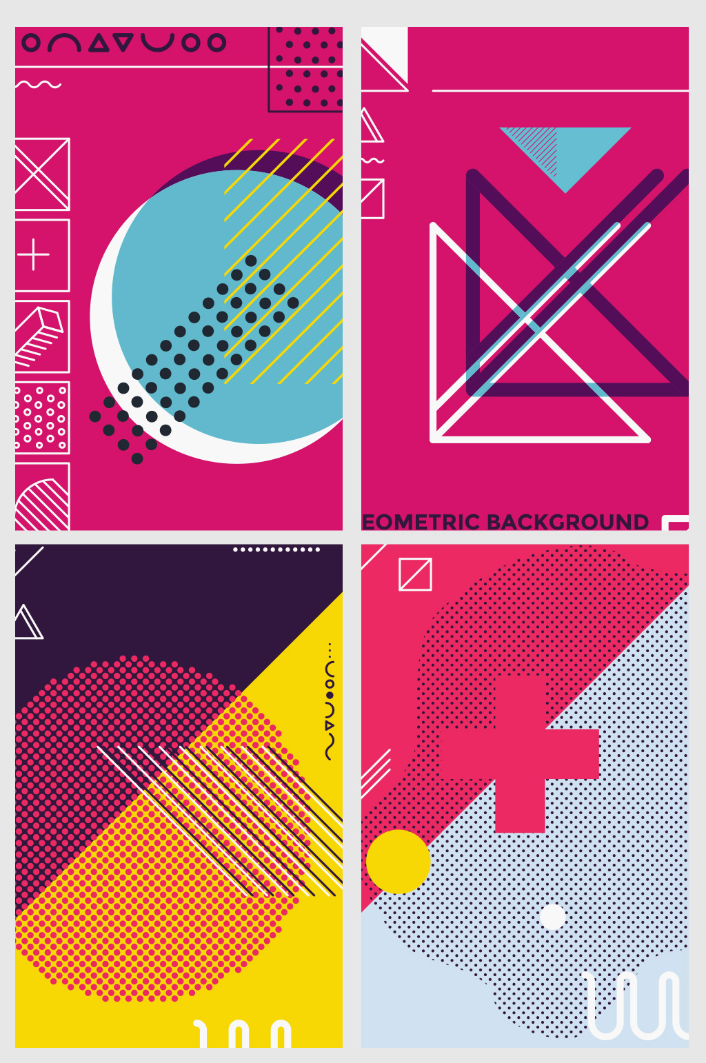 创意质感彩色色块孟菲斯背景