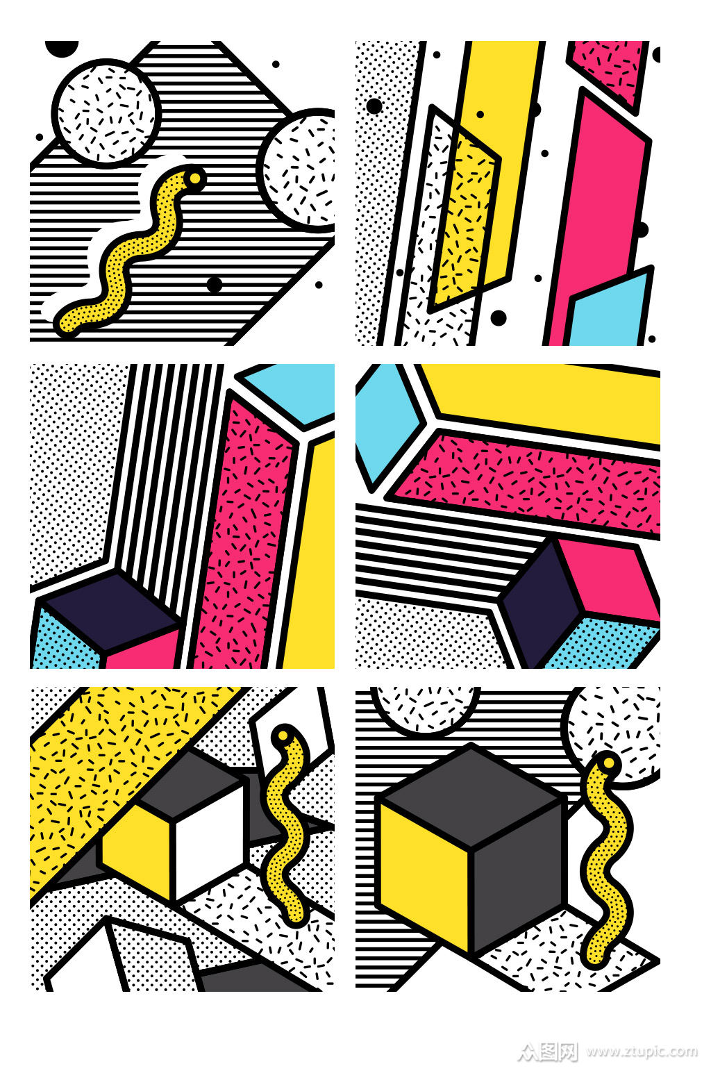 创意质感彩色质感孟菲斯背景模板下载-编号1887631-众图网