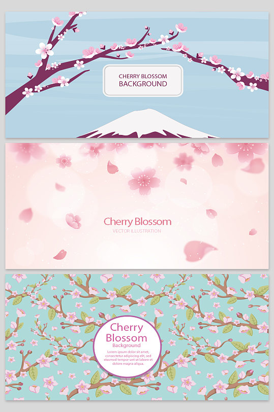 创意质感清新粉色桃花樱花背景-众图网