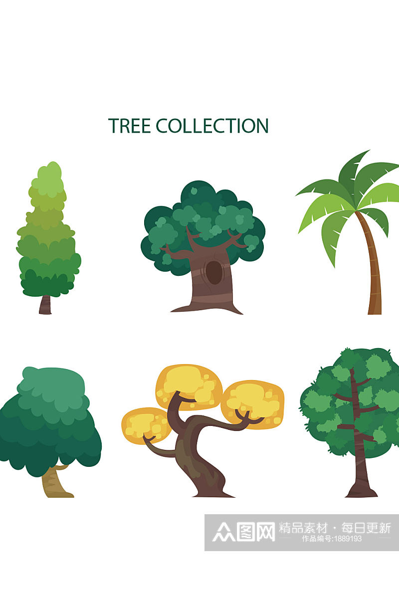 谢莉萍卡通树木椰子树元素设计素材
