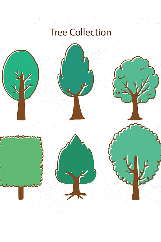 创意质感卡通花草树木树叶元素设计