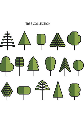 创意质感卡通手绘树木树叶小树苗元素设计