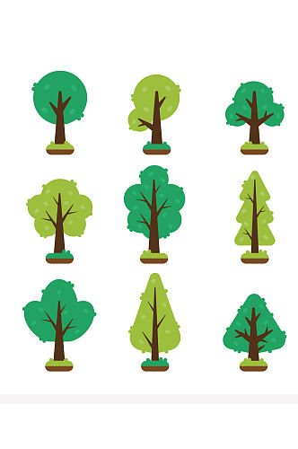 创意质感树木树叶花草叶子元素设计